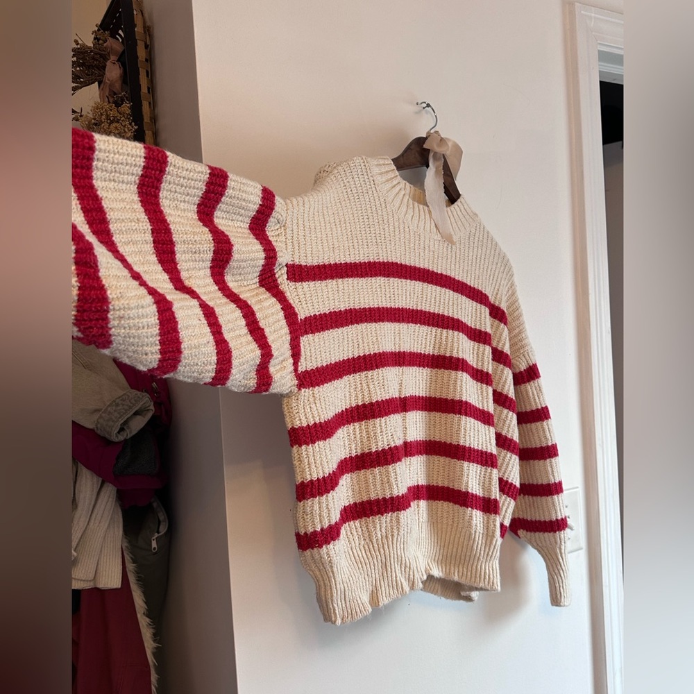 Old Navy Red and Cream Striped Sweater - Picture 6 of 6
